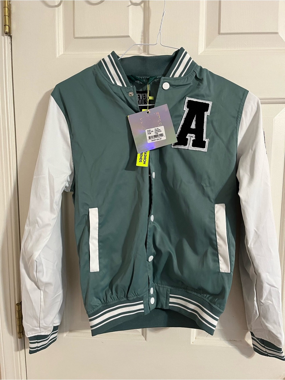 Seven Souls kids Varsity Jacket 14/16  BlackLetterman A Baseball